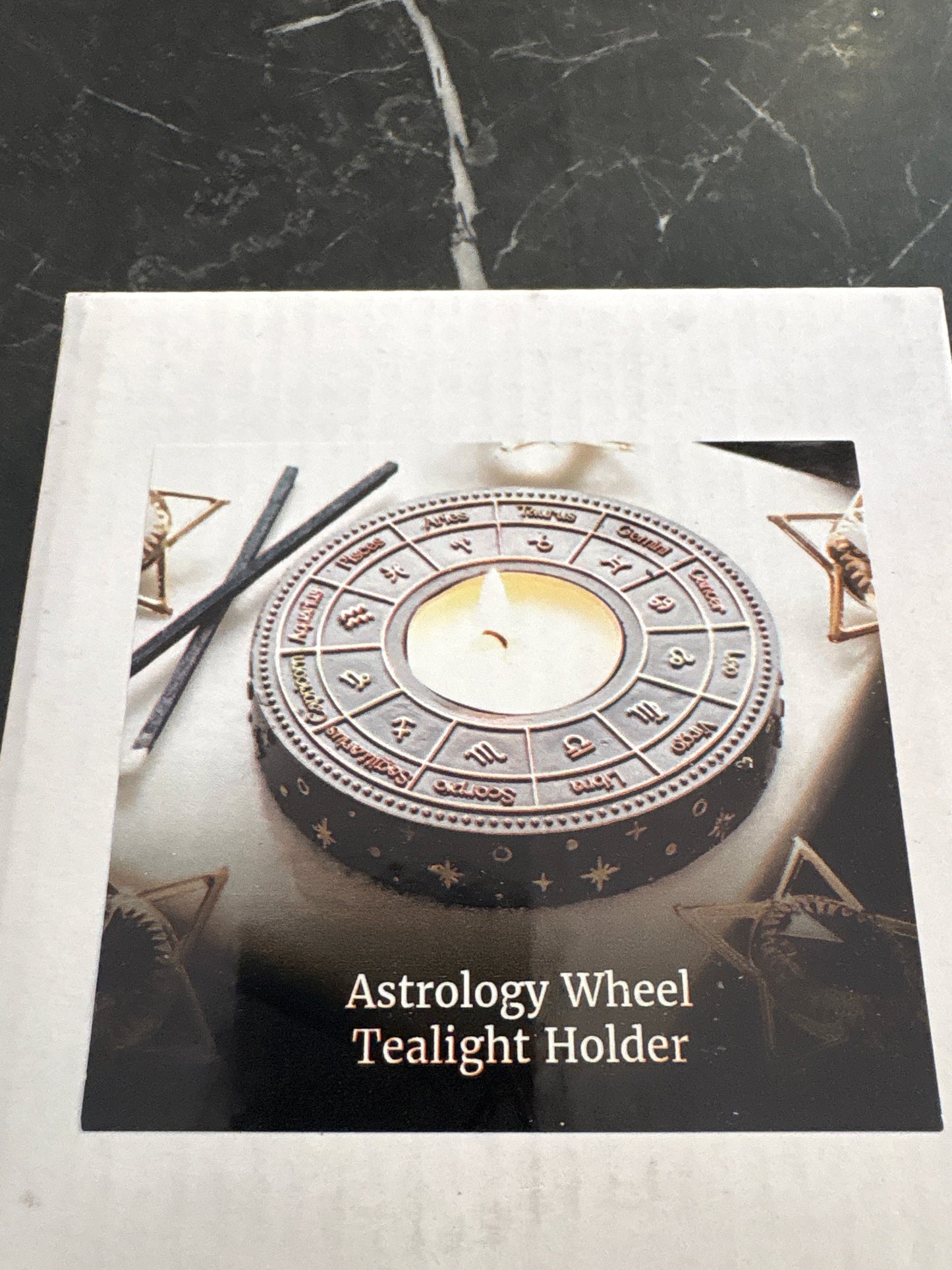Astrology wheel tea light holder