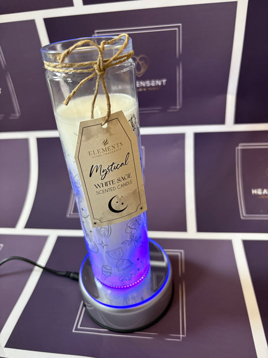 Mystical white sage candle