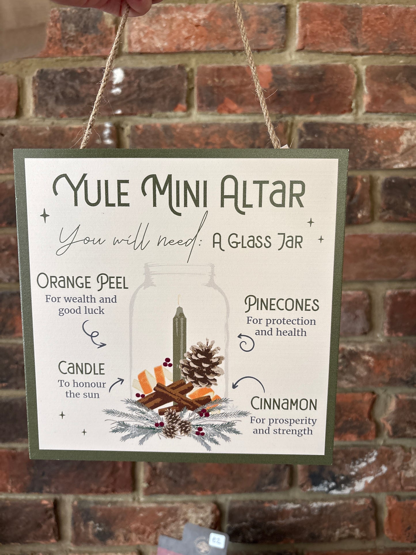 Yule altar sign