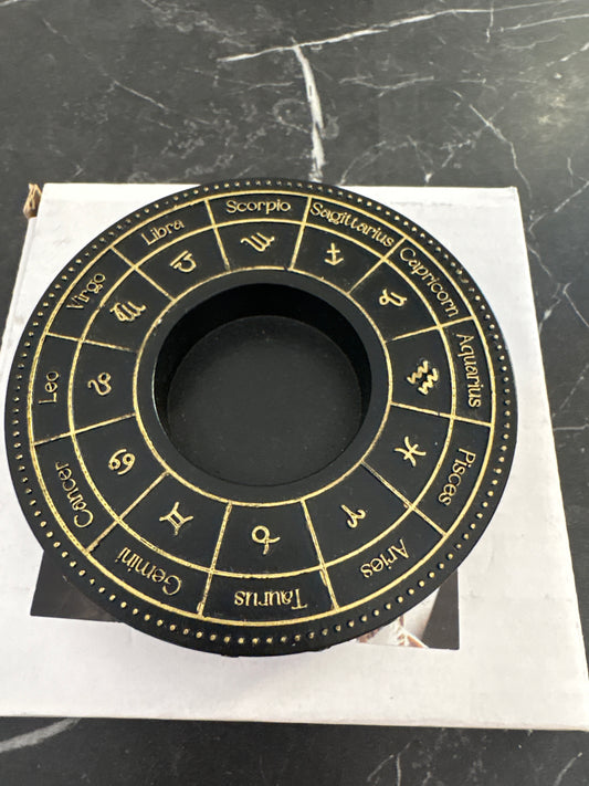 Astrology wheel tea light holder