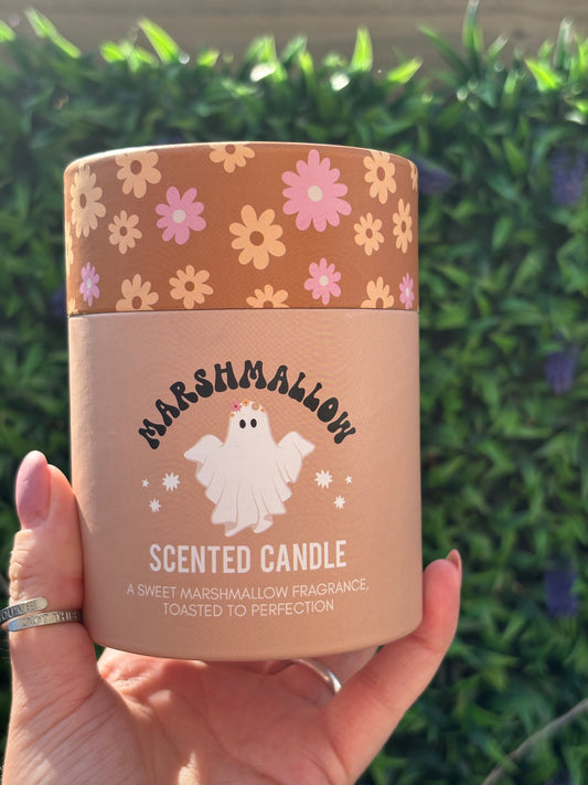 Ghost toasted marshmallow candle