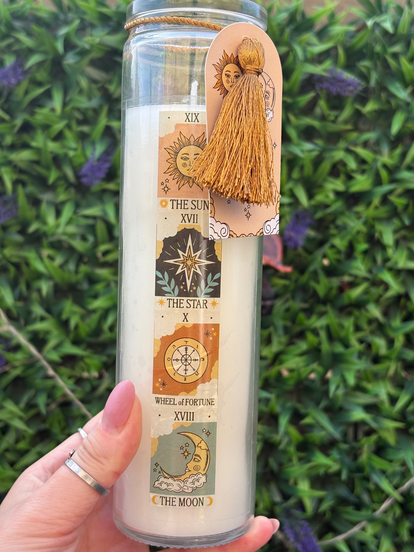 Vintage tarot candle