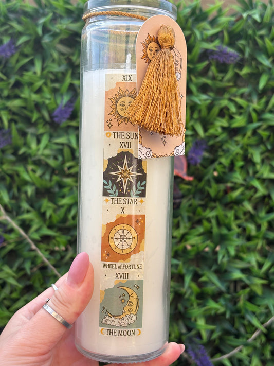 Vintage tarot candle