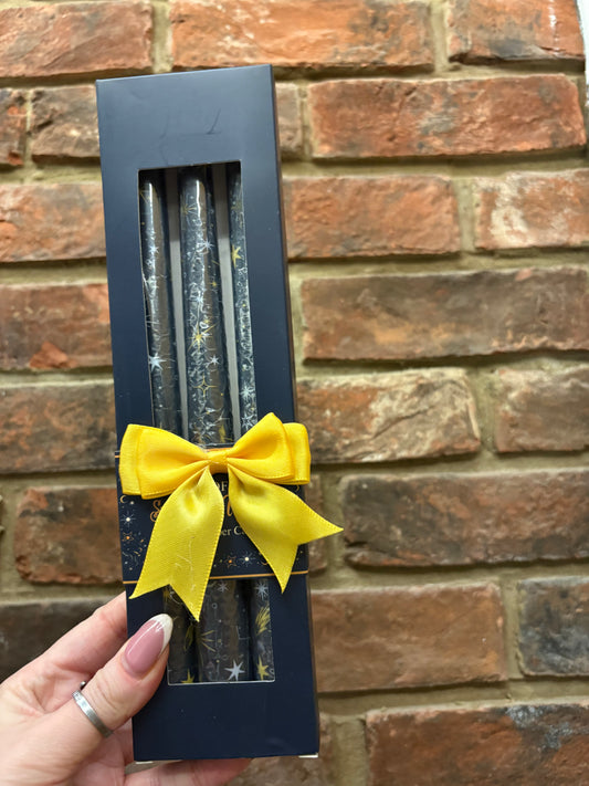 Starry night taper candles
